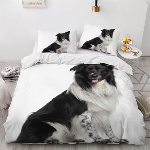 CHCHNXY Bettwäsche 135x200,Hund Flauschige Weich Microfaser Bettbezug Mit Reißverschluss,Für Kinder Jungen Mädchen Junge Bettwäsche-Sets(1*Kissenbezug 80x80cm von CHCHNXY