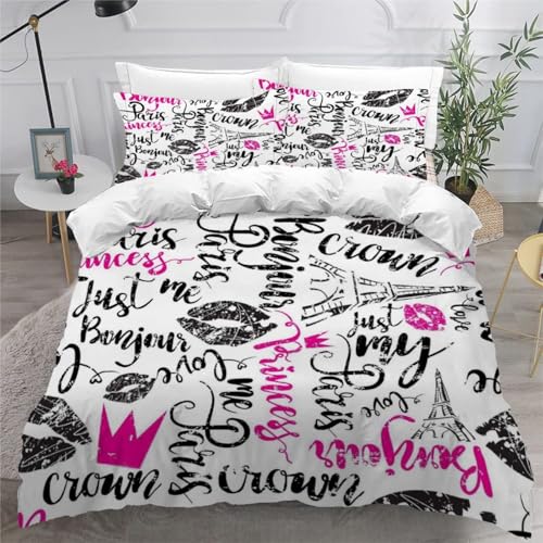 CHCHNXY Bettwäsche 135x200,Lippendrucke Flauschige Weich Microfaser Bettbezug Mit Reißverschluss,Für Kinder Jungen Mädchen Junge Bettwäsche-Sets(1*Kissenbezug 80x80cm von CHCHNXY