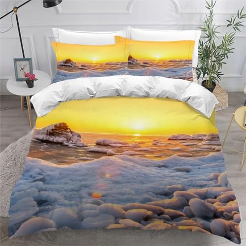 CHCHNXY Bettwäsche 135x200,Meer Flauschige Weich Microfaser Bettbezug Mit Reißverschluss,Für Kinder Jungen Mädchen Junge Bettwäsche-Sets(1*Kissenbezug 80x80cm von CHCHNXY