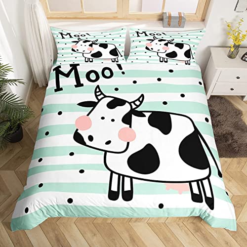 CHCHNXY Bettwäsche 135x200,Milchkuh Flauschige Weich Microfaser Bettbezug Mit Reißverschluss,Für Kinder Jungen Mädchen Junge Bettwäsche-Sets(1*Kissenbezug 80x80cm von CHCHNXY