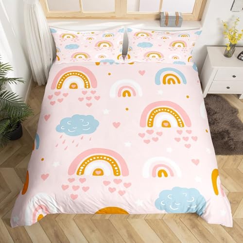 CHCHNXY Bettwäsche 135x200,Rosa Regenbogen Flauschige Weich Microfaser Bettbezug Mit Reißverschluss,Für Kinder Jungen Mädchen Junge Bettwäsche-Sets(1*Kissenbezug 80x80cm CHCHNXY Bettwäsche 135x200,Rosa Regenbogen Flauschige Weich Microfaser Bettbezug Mit Reißverschluss,Für Kinder Jungen Mädchen Junge Bettwäsche-Sets(1*Kissenbezug 80x80cm von CHCHNXY