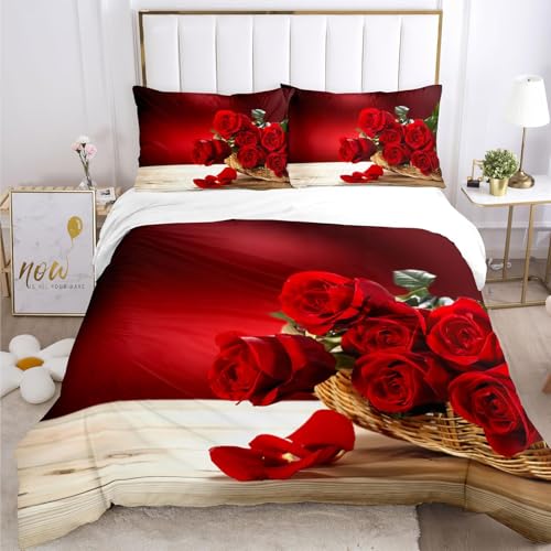 CHCHNXY Bettwäsche 135x200,Rose Flauschige Weich Microfaser Bettbezug Mit Reißverschluss,Für Kinder Jungen Mädchen Junge Bettwäsche-Sets(1*Kissenbezug 80x80cm von CHCHNXY