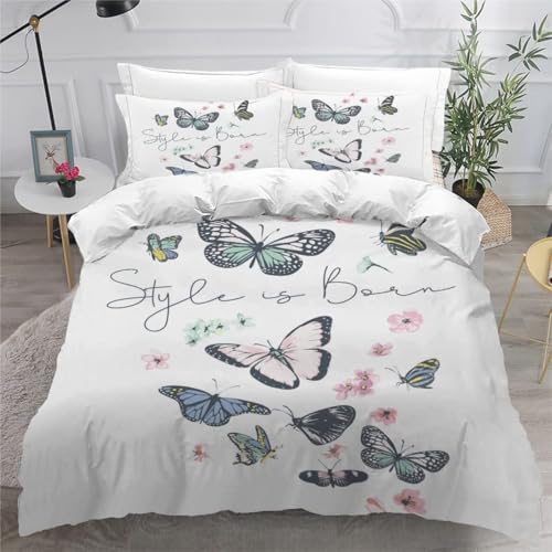 CHCHNXY Bettwäsche 135x200,Schmetterling Flauschige Weich Microfaser Bettbezug Mit Reißverschluss,Für Kinder Jungen Mädchen Junge Bettwäsche-Sets(1*Kissenbezug 80x80cm von CHCHNXY
