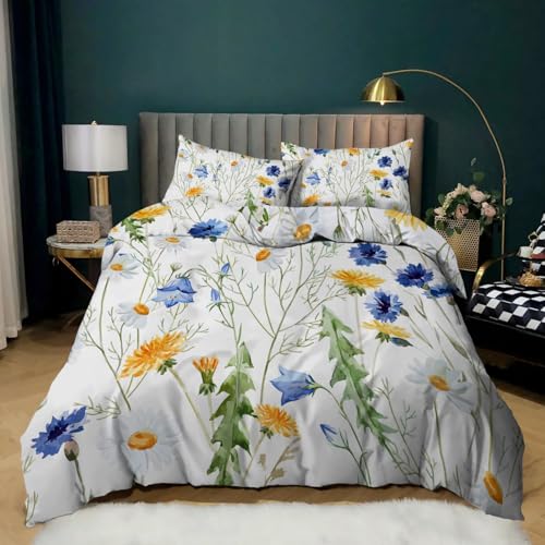 CHCHNXY Bettwäsche 200x200,Blume 3 Teilig Weich Und Atmungsaktiv Bettwäsche-Set,Für Jugendliche Erwachsene 1 Bettbezüge Mit Reißverschluss Und 2 Kissenbezug 80x80cm CHCHNXY Bettwäsche 200x200,Blume 3 Teilig Weich Und Atmungsaktiv Bettwäsche-Set,Für Jugendliche Erwachsene 1 Bettbezüge Mit Reißverschluss Und 2 Kissenbezug 80x80cm von CHCHNXY