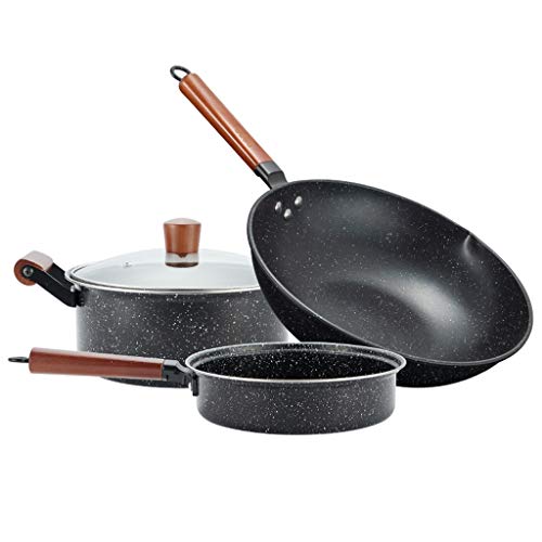 3pc Haushaltseisenkoch-Koch-Suppe Topf Sturdy Fine Iron Topf unbeschichtete Nicht-Stick-Kochgeschirr für die Lagerküche in der Ladenküche in Store 3pc Haushaltseisenkoch-Koch-Suppe Topf Sturdy Fine Iron Topf unbeschichtete Nicht-Stick-Kochgeschirr für die Lagerküche in der Ladenküche in Store von CHCWR
