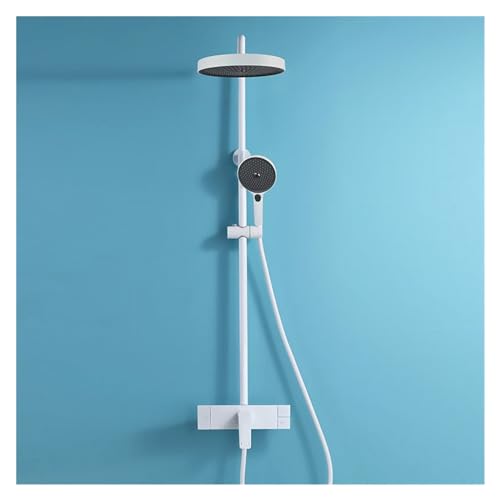 Badezimmer Duschset Regen Duschbad Duschmischer mit Hand Dusche Wasserhahn Set 3-Wege Regenfall Duschkopf weiß schwarz, Duschset C1 Badezimmer Duschset Regen Duschbad Duschmischer mit Hand Dusche Wasserhahn Set 3-Wege Regenfall Duschkopf weiß schwarz, Duschset C1 von CHCWR