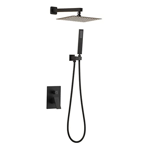 Badezimmer Luxus Regenmixer Dusche Kombination Set Decke Niederschlag Duschkopfsystem mit hoher Druckregen dusche und Handheld Duschkopf (Silber) von CHCWR