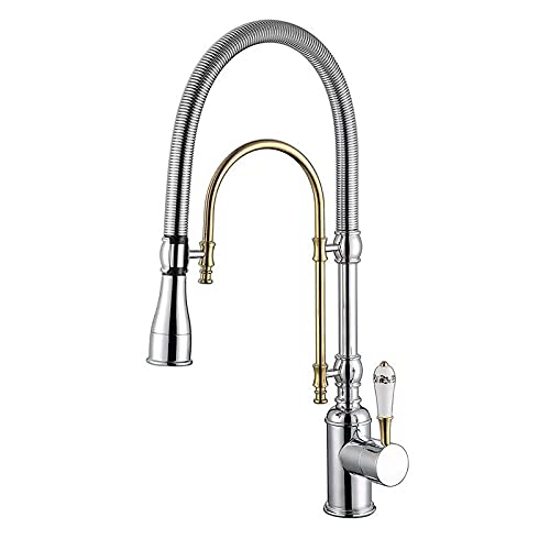 Berühren Sie den goldenen Küchenspüle Mixer mit ausziehbarem Wasserhahn aus Messing komplett berühren Wasser einfach zu installieren Küchenarmatur Berühren Sie den goldenen Küchenspüle Mixer mit ausziehbarem Wasserhahn aus Messing komplett berühren Wasser einfach zu installieren Küchenarmatur von CHCWR