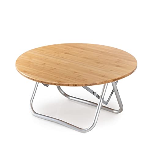 CHCWR Camp -Tischentferner Faltbarer Bambusbrett runder Tisch tragbarer Außengrill Camping Runde Tisch von CHCWR