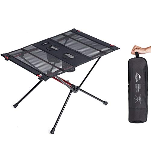 CHCWR Camping-Klapptisch Aluminiumlegierung Bracket Ultra-Light Outdoor-Klapptisch Camping tragbares Tea-Tassen-Lagerhaus im Freien, der leicht zu tragen für Picknick-Strand im Freien, Nero von CHCWR