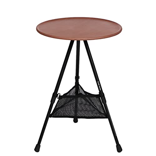 CHCWR Camptisch Falten runder Tisch im Freien Aluminiumlegierung Tisch tragbarer Essentisch Picknicktisch Camping Ultra-Licht-Couchtisch braun (braun) von CHCWR