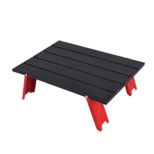 CHCWR Camptisch Mini Klapptisch Outdoor BBQ Campingausflug Faltbarer Computertisch Aluminiumlegierung Langable Faltbarer Rasenreise Table (Farbe: Blac von CHCWR