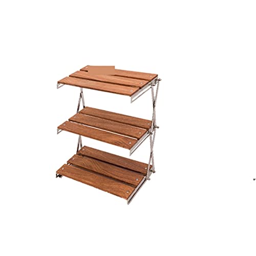 CHCWR Camptisch Outdoor Campingregal Tragbares DREI-Tier-Rack einfach zu tragen Faltbare Picknick-Camping-Barbecue-Klapptisch von CHCWR
