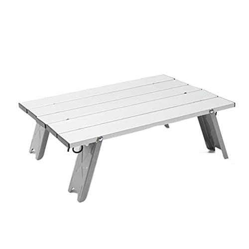 CHCWR Camptisch tragbare Klappkampagentisch Faltbare Aluminiumlegierung im Freien Dinner Desk Möbel Mini Picknick BBQ Tours Tabelle (Farbe: Mini Silber) von CHCWR