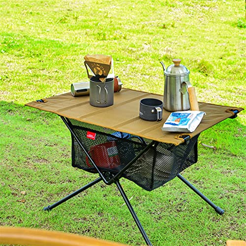 CHCWR Camptisch tragbarer Klapptisch Aufbewahrung Netzbeutel Mesh Outdoor Klappcamping Picknick Küche BBQ Shelf Tisch Mesh BBQ Picknick Leuchttisch (schwarz) von CHCWR