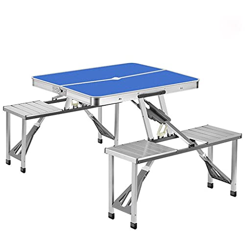 CHCWR Outdoor -Klapptischstuhl Camping Aluminiumlegierung Picknicktisch wasserdicht haltbarer Klapptisch Schreibtisch für Strandtisch Camping, Blau von CHCWR