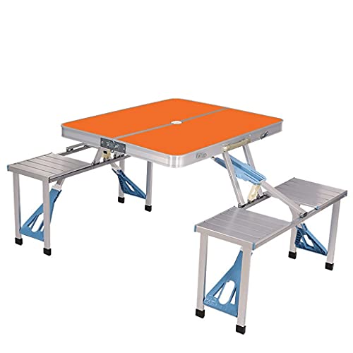 CHCWR Outdoor -Klapptischstuhl Camping Aluminiumlegierung Picknicktisch wasserdicht haltbarer Klapptischschreibtisch für Strandtisch Camping, Orange von CHCWR