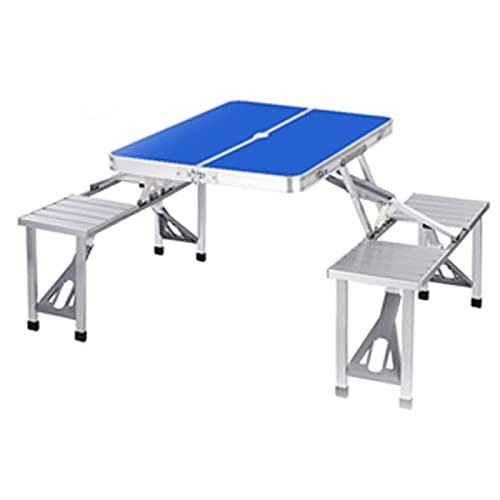 CHCWR Tragbarer Campingtisch und Stühle, Aluminiumklapppicknicketisch 4 Sitze Dach -Loch -Stühle für Reisen Camping Outdoor Faltbarer Camping Table, C. CHCWR Tragbarer Campingtisch und Stühle, Aluminiumklapppicknicketisch 4 Sitze Dach -Loch -Stühle für Reisen Camping Outdoor Faltbarer Camping Table, C. von CHCWR