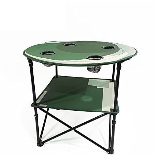 Camp Table Camping Tables Desk Foldable and Portable Table Outdoor Indoor Room House Detachable Circular Desk for BBQ Picnic Barbecue (Green) von CHCWR