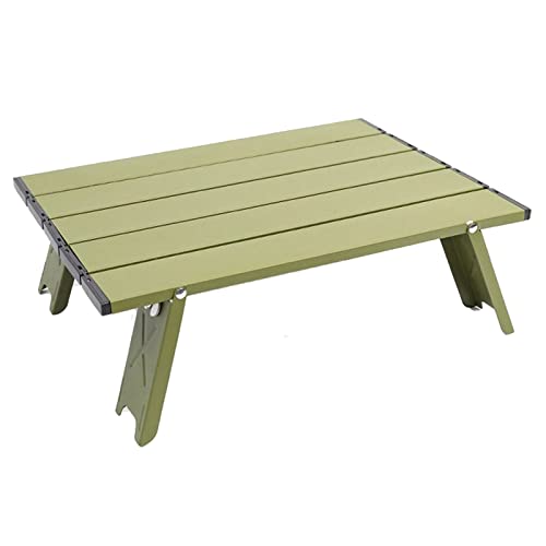 Camptisch im Freien Mini Klapptisch Camping Zelt Tisch Camping tragbarer Kaffeetisch Home Bett Computertisch Aluminiumtisch (Farbe: Schwarz) (grün von CHCWR