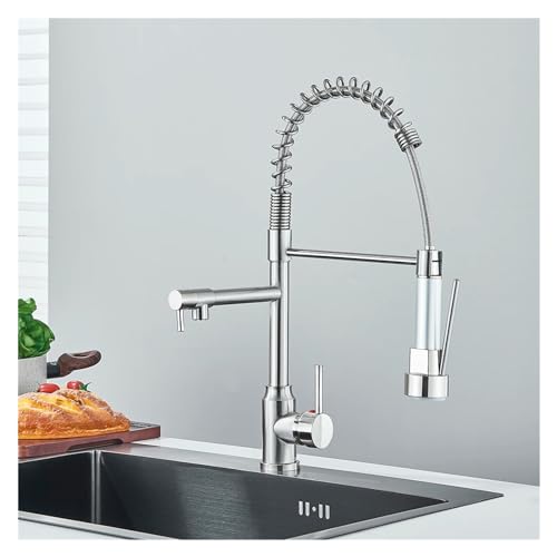 Chrom entfernbare Gourmetküche Wasserhahn Dual Head Drehdecke ein Griff Einer Griff Heißer und kaltes Wassermixer Küche Spüle Kran, Chrom -Badezimmer -Wasserhahn Chrom entfernbare Gourmetküche Wasserhahn Dual Head Drehdecke ein Griff Einer Griff Heißer und kaltes Wassermixer Küche Spüle Kran, Chrom -Badezimmer -Wasserhahn von CHCWR