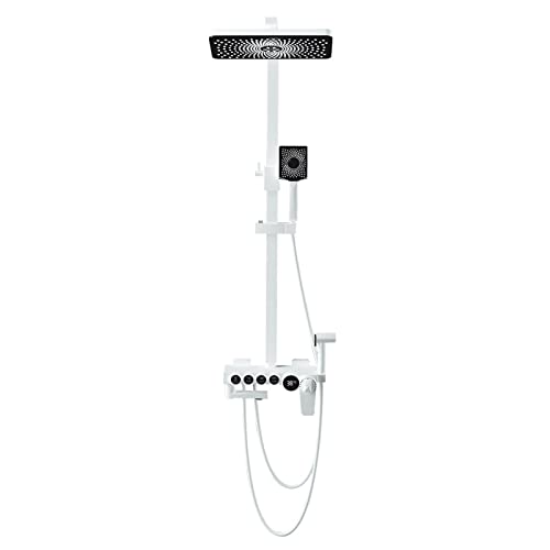 Duschkopf Hochdruck Konstante Temperaturniederschlag Duschkopf Handheld Combo 6 Einstellungen mit Höhe/Winkel Einstellbarer Verlängerungsarm von CHCWR