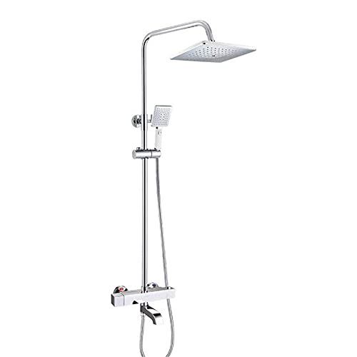 Duschmenge Thermostatisches Duschsystem verchromt mithöflich-verstellbares Duschset mit Messing Duschhahn Edelstahl Körper Bauch Duschkopf Handheld Duschschlauch Thermost Duschmenge Thermostatisches Duschsystem verchromt mithöflich-verstellbares Duschset mit Messing Duschhahn Edelstahl Körper Bauch Duschkopf Handheld Duschschlauch Thermost von CHCWR