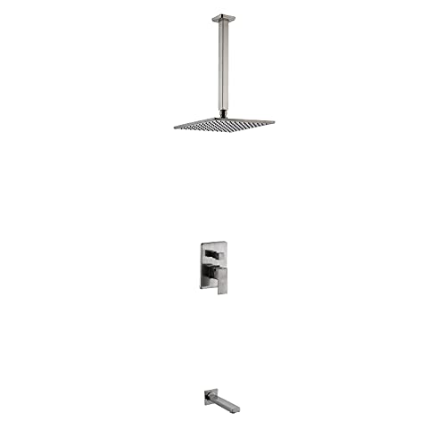 Duschsystem Modern Modern versteckte Duscharmaturen -Set Decken -Dusch -Dusch -Kombination mit 10 Zoll Regen Duschkopf und Wasserhahn Advanced Air Injection Technology Messing gebürstet Duschsystem Modern Modern versteckte Duscharmaturen -Set Decken -Dusch -Dusch -Kombination mit 10 Zoll Regen Duschkopf und Wasserhahn Advanced Air Injection Technology Messing gebürstet von CHCWR