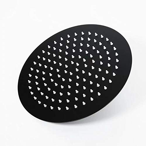 Edelstahl schwarzer Badezimmer Ultradünn 2 mm Regenduschkopf 8/10/12 Zoll Wand & Deckenquadrat und runder Niederschlagsdusche, Quadrat 8inch20x20 von CHCWR