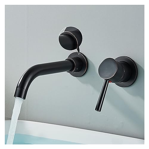 Gebürstungshahnhahn versteckter Wandhahnhahnhahn 360 Drehung Eingriff ein Griff Heißer kaltes Wasserbadmixer (Farbe: Golden gebürstet) von CHCWR