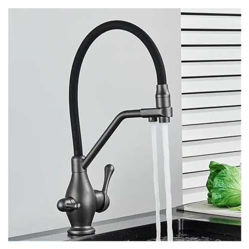 Grauer Küchenarmatur heißer und kalter Spüle Wasserhahn Schwenkwasserhahn Doppelgriff, Chrom Badezimmer Wasserhahn Grauer Küchenarmatur heißer und kalter Spüle Wasserhahn Schwenkwasserhahn Doppelgriff, Chrom Badezimmer Wasserhahn von CHCWR