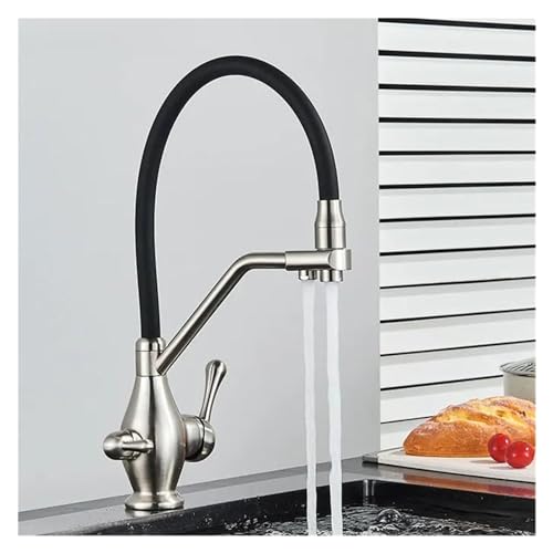 Grauer Küchenarmatur heißer und kalter Spüle Wasserhahn Schwenkwasserhahn Doppelgriff, Chrom Badezimmer Wasserhahn Grauer Küchenarmatur heißer und kalter Spüle Wasserhahn Schwenkwasserhahn Doppelgriff, Chrom Badezimmer Wasserhahn von CHCWR