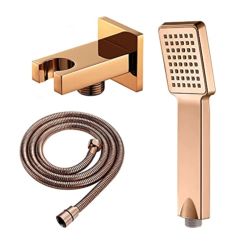 Handheld Duschkopf Set Abs Hand gehalten Duschkopf Niederschlag Duschkopf Massage Spa Duschkopf Quadrat Handduschkopf mit Duschschlauch, Duschhalter, gebürstetes Gold A, gebürstetes Gold A. Handheld Duschkopf Set Abs Hand gehalten Duschkopf Niederschlag Duschkopf Massage Spa Duschkopf Quadrat Handduschkopf mit Duschschlauch, Duschhalter, gebürstetes Gold A, gebürstetes Gold A. von CHCWR