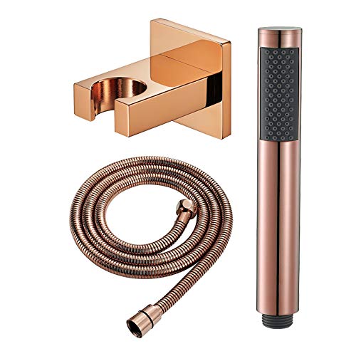 Handheld -Duschkopf mit Schlauch Duschkopf Messing rund Wasser rettend Handduschkopf mit Messinghalter, Titanium von CHCWR