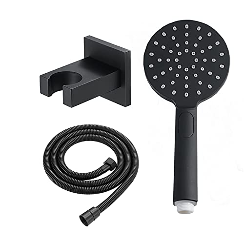 Hochdruck Handheld-Duschkopf, 3-Wege runder Duschkopf mit Edelstahlschlauch, Messinghalterung, Wassersparung, Schwarz Hochdruck Handheld-Duschkopf, 3-Wege runder Duschkopf mit Edelstahlschlauch, Messinghalterung, Wassersparung, Schwarz von CHCWR