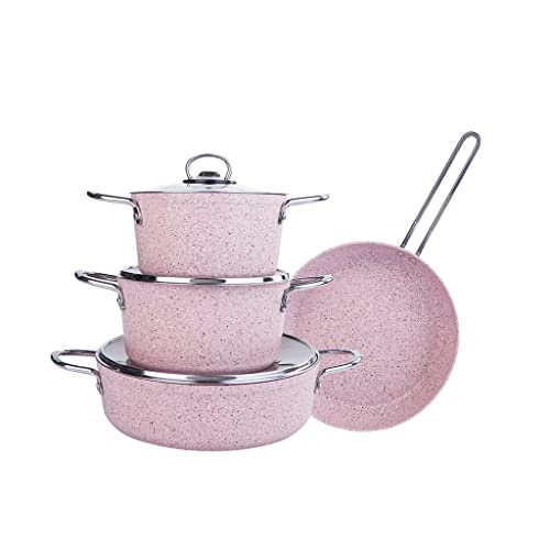Kochgeschirrset 7 Stück Edelstahl Nicht -Stall -Granitgassuppe Topf Pfanne Pfanne Küchenware Kochgeschirrset 7 Stück Edelstahl Nicht -Stall -Granitgassuppe Topf Pfanne Pfanne Küchenware von CHCWR