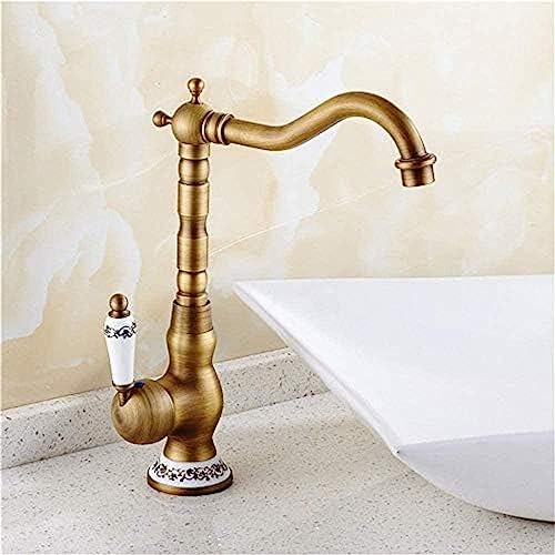 Küchenhackta -Küchentipps Wasserhahn Waschbecken Badezimmer Wasserhahnbeckenmischer Tap Antique Messing Keramikdeck montiert Retro Porzellangriff Haken, Chrom -Badezimmer -Wasserhahn Küchenhackta -Küchentipps Wasserhahn Waschbecken Badezimmer Wasserhahnbeckenmischer Tap Antique Messing Keramikdeck montiert Retro Porzellangriff Haken, Chrom -Badezimmer -Wasserhahn von CHCWR