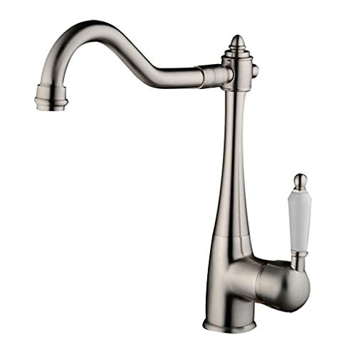 Küchenspüle Mixer Taps 360 Schwenkern Messing Wasserhähne, Eingriff Mixer Waschbeckenhahn, Wasserhahn in gebürstetem Nickel Spülbeckenmixer Hahn von CHCWR
