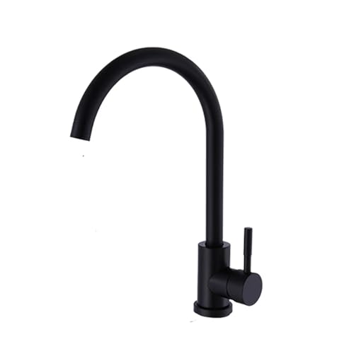Küchenspüle Wasserhahn 304 Edelstahl Mattschwarzer Mixer 360 Rotation Heiße und kaltes Deck montiert Kran Küchenhahn, Wasserhähne für Waschbecken Küchenspüle Wasserhahn 304 Edelstahl Mattschwarzer Mixer 360 Rotation Heiße und kaltes Deck montiert Kran Küchenhahn, Wasserhähne für Waschbecken von CHCWR