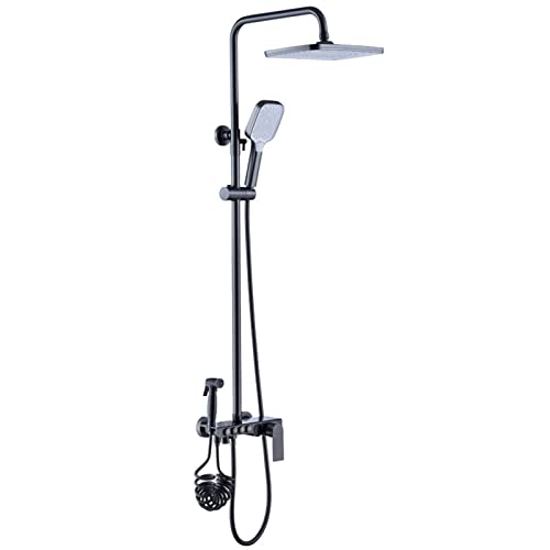 Messing Badezimmer Dusche Wasserhahn Set gebürstete graue Duschvorrichtung Niederschlag Duschkopf Handheld Duschspray Rough-In-Ventil und Duschverkleidung inbegriffen Messing Badezimmer Dusche Wasserhahn Set gebürstete graue Duschvorrichtung Niederschlag Duschkopf Handheld Duschspray Rough-In-Ventil und Duschverkleidung inbegriffen von CHCWR