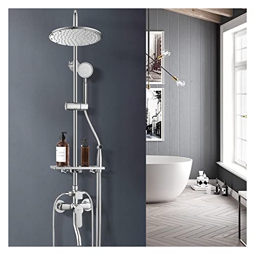 Regenduschsystem Chromwand montiert Hochdruckniederschlag Duschbarde runde Duschkopf Combo Set mit Handheld, raues Druckbilanzventil inklusive enthalten Regenduschsystem Chromwand montiert Hochdruckniederschlag Duschbarde runde Duschkopf Combo Set mit Handheld, raues Druckbilanzventil inklusive enthalten von CHCWR