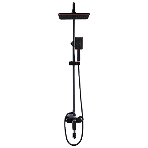 Square Duschkopf Combo | Wandmontierte Duschsystem | 8 "Regenduschkopf | Handheld Duschstab mit besonders langer flexibler Schlauch | Verstellbarer Verlängerungsarm von CHCWR
