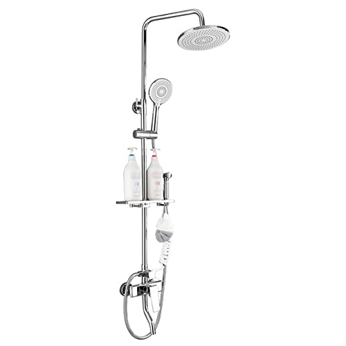 Wand montierte Duscharmatur für Bad mit hohem Druck 8 "Regenduschkopf und 3-setzende Handheld-Duschkopf-Set, poliertes Chrom Wand montierte Duscharmatur für Bad mit hohem Druck 8 "Regenduschkopf und 3-setzende Handheld-Duschkopf-Set, poliertes Chrom von CHCWR