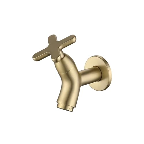 Wandmontierte Becken Wasserhahn Mopp Pool Messing TAP Outdoor Garten Wasserhahn einzelner kaltes Wasser Bad Zubehör Küche Spüle Wasserhähne, Chrom -Badezimmer Wasserhahn von CHCWR