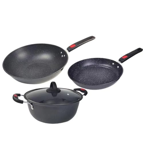 Weizenstein dreiteiliger Topf ohne Stick Geschenkbox Set Bratpfannensuppe grenzüberschreitend von CHCWR