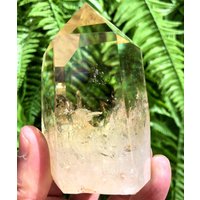 Natürliche Große Transparente Kopf Gelb Citrin Kristall Quarz Punkt/Citrin Turm/Besondere Geschenk/Heilung Kristall/Feng Shui /Energie Stein von CHCrystalGarden