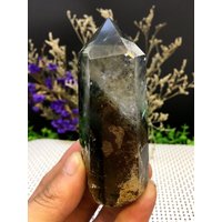 Natürlicher Großer Gartengrüner Phantomquarzturm/Bergkristall /Bergkristall/Lodalit/Energiestein/Heilkristall/Besonderes Geschenk von CHCrystalGarden