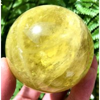 Natürlicher Großer Gelber Citrin Kristall Kugel/Citrin Kugel/Besonderes Geschenk/Heilkristall/Feng Shui/Energiestein von CHCrystalGarden