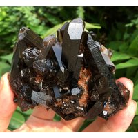 Top Große Schwarze Bergkristallgruppe/Schwarze Bergkristallgruppe/Bergkristallgruppe/Rohe Schwarze Fülle Kristall von CHCrystalGarden