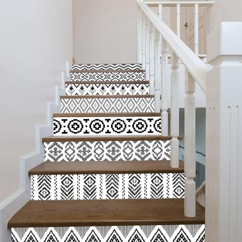 CHDITB 12 Stück Vintage Treppenaufkleber,Treppenaufkleber Selbstklebende,18x100cm Treppe Aufkleber für Treppenstufen,DIY Wandsticker Fliesenaufkleber Haus Dekoration für Treppenstufen Küche Dekor von CHDITB